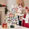 2FT Flocked Table Top Christmas Trees (White, Pink, Gold) 14"D x 14"W x 24"H